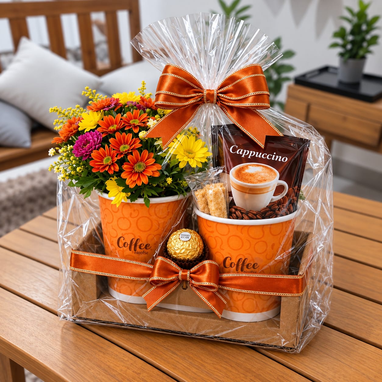 Cesta Caf� e Flores