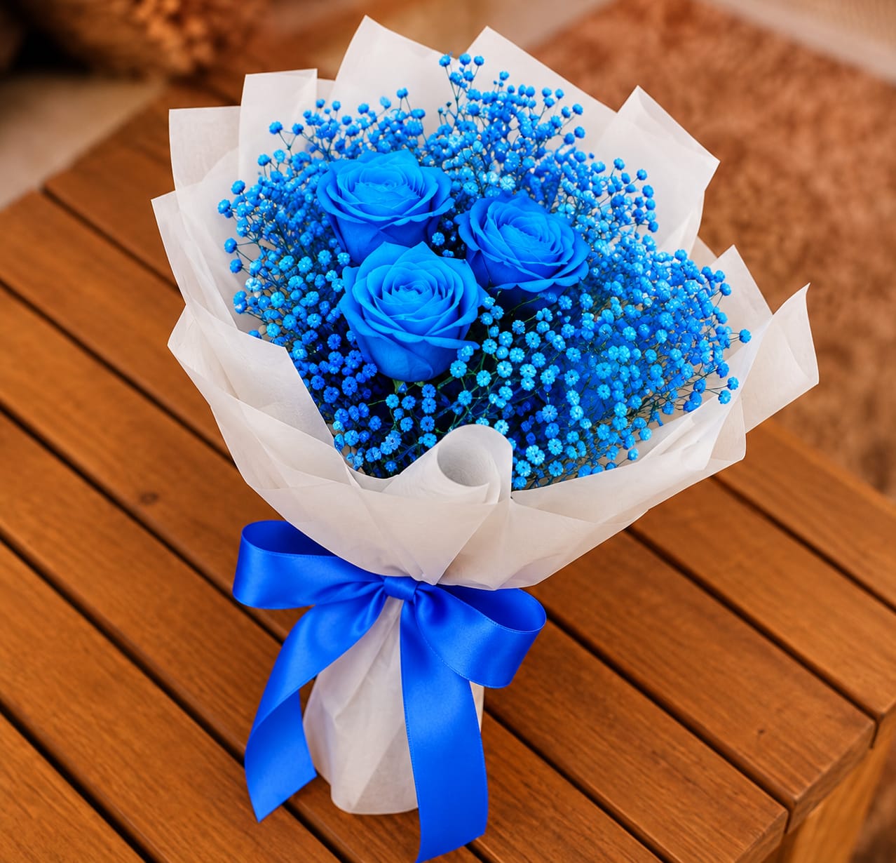 Buqu� 3 rosas Azul