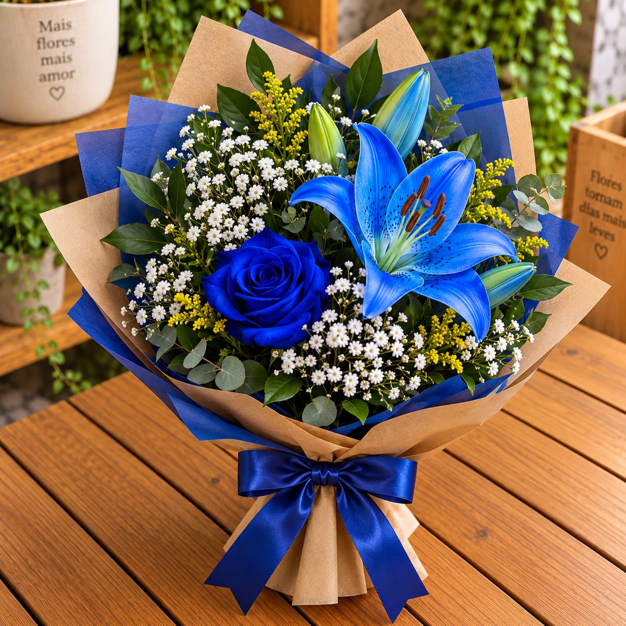 Buqu� L�rios Azul