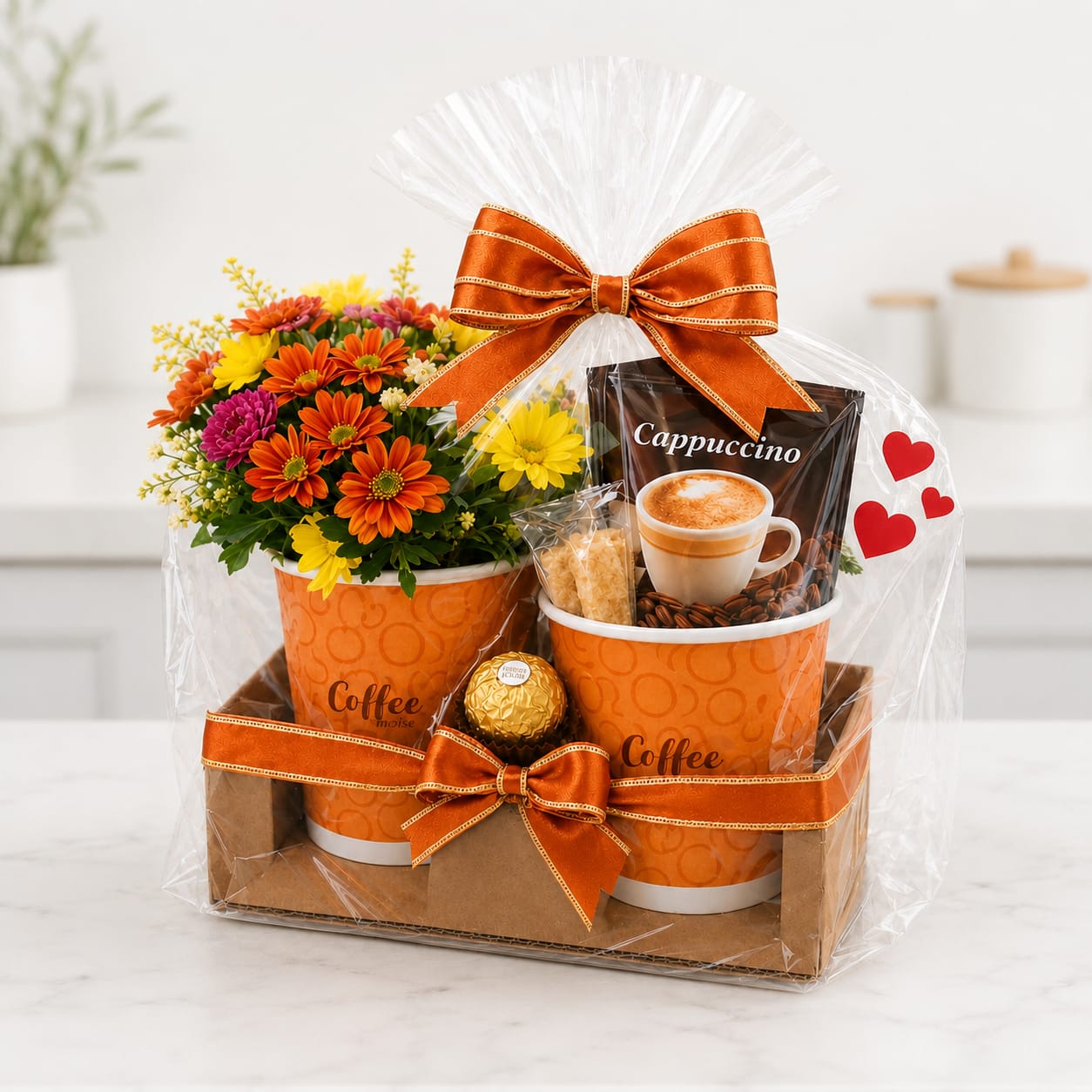Cesta Caf� e Flores
